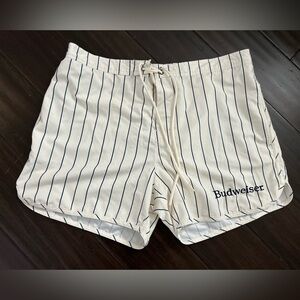 PacSun White Board Shorts with Navy Stripes